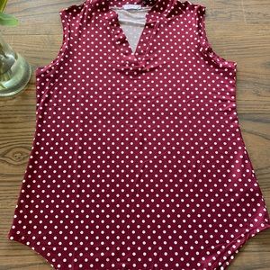 Women’s Sleeveless Polka Dot Tunic Top